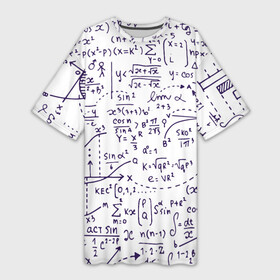 Платье-футболка 3D с принтом Формулы в Санкт-Петербурге,  |  | алгебра | математика | математические формулы | наука | научные формулы | формулы