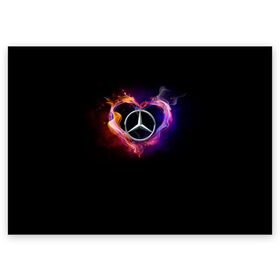 Поздравительная открытка с принтом Mercedes-Benz в Санкт-Петербурге, 100% бумага | плотность бумаги 280 г/м2, матовая, на обратной стороне линовка и место для марки
 | Тематика изображения на принте: amg | love mercedes | mercedes | mercedes в сердце | mercedes значок | mercedes лого | mercedes марка | амг | бенц | горящее сердце | лого автомобиля | логотип мерседес | люблю мерседес | мерин | мерс | мерседес | мерседес бенз