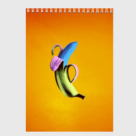 Скетчбук с принтом Синий банан в Санкт-Петербурге, 100% бумага
 | 48 листов, плотность листов — 100 г/м2, плотность картонной обложки — 250 г/м2. Листы скреплены сверху удобной пружинной спиралью | банан | без надписей | вкус | дизайн | еда | картинки | кожура | контраст | креатив | летняя | минимализм | необычный | прикол | рыжая | синий | сиреневая | теплая | фрукт | цветная | яркая