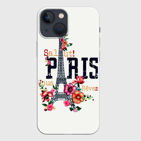 Чехол для iPhone 13 mini с принтом Париж в Санкт-Петербурге,  |  | белая | винтаж | города | европа | евротур | иностранные | креатив | крутая | минимализм | модные | надписи | париж | повседневный | путешествия | разные цвета | ретро | салют | столица | страны