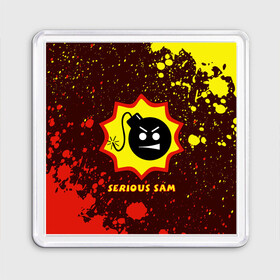 Магнит 55*55 с принтом SERIOUS SAM / Крутой Сэм в Санкт-Петербурге, Пластик | Размер: 65*65 мм; Размер печати: 55*55 мм | Тематика изображения на принте: croteam | game | games | logo | sam | serious | бомба | бомбочка | игра | игры | крутой | лого | логотип | логотипы | серьезный | символ | символы | сэм