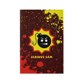 Обложка для паспорта матовая кожа с принтом SERIOUS SAM / Крутой Сэм в Санкт-Петербурге, натуральная матовая кожа | размер 19,3 х 13,7 см; прозрачные пластиковые крепления | Тематика изображения на принте: croteam | game | games | logo | sam | serious | бомба | бомбочка | игра | игры | крутой | лого | логотип | логотипы | серьезный | символ | символы | сэм