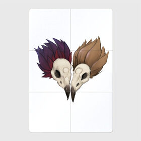 Магнитный плакат 2Х3 с принтом Два черепа в Санкт-Петербурге, Полимерный материал с магнитным слоем | 6 деталей размером 9*9 см | арт | два черепа | мел | перья | птица | птицы | птичий череп | птичьи черепа | рисунок | рисунок мелом | рисунок углём | уголь | череп птицы | черепа птиц