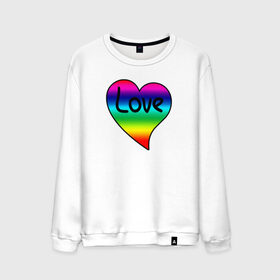 Мужской свитшот хлопок с принтом Rainbow Love в Санкт-Петербурге, 100% хлопок |  | heart | love is | love you | valentines day | бабушка | валентинка | влюбленные | девушке | жена | лучшая | любимая | люблю | любовь | мама | молодожены | подарок | радуга | радужный | романтика | свадебные | свадьба