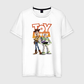Мужская футболка хлопок с принтом Toy Story в Санкт-Петербурге, 100% хлопок | прямой крой, круглый вырез горловины, длина до линии бедер, слегка спущенное плечо. | Тематика изображения на принте: buzz lightyear | disney | pixar | toy story | vdkimel | woody | базз лайтер | вуди | дисней | история игрушек | пиксар