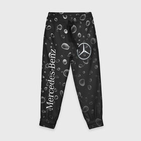 Детские брюки 3D с принтом MERCEDES / МЕРСЕДЕС в Санкт-Петербурге, 100% полиэстер | манжеты по низу, эластичный пояс регулируется шнурком, по бокам два кармана без застежек, внутренняя часть кармана из мелкой сетки | 