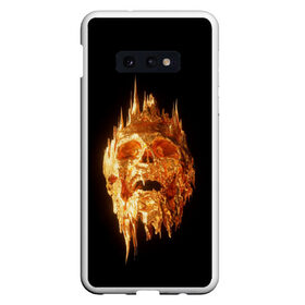 Чехол для Samsung S10E с принтом Golden Skull в Санкт-Петербурге, Силикон | Область печати: задняя сторона чехла, без боковых панелей | cool | cyborg | decoration | fashion | fear | ghost | haloween | head | horror | robot | skeleton | skull | technology | голова | киборг | круто | мода | призрак | робот | скелет | технологии | ужас | украшение | хеллоуин | череп