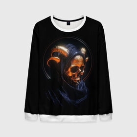Мужской свитшот 3D с принтом Golden skull | 1.1 в Санкт-Петербурге, 100% полиэстер с мягким внутренним слоем | круглый вырез горловины, мягкая резинка на манжетах и поясе, свободная посадка по фигуре | cool | cyborg | decoration | fashion | fear | ghost | halloween | head | horror | robot | skeleton | skull | technology | голова | киборг | круто | мода | призрак | робот | скелет | технологии | ужас | украшение | хеллоуин | череп