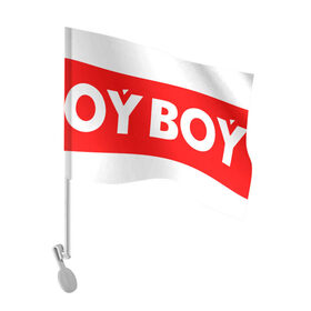 Флаг для автомобиля с принтом oyboy в Санкт-Петербурге, 100% полиэстер | Размер: 30*21 см | казахи | ойбой | сабуров | чбд | что было дальше | щербаков | юмор
