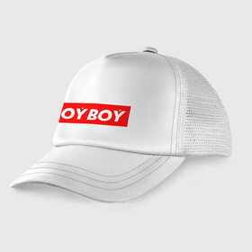 Детская кепка тракер с принтом oyboy в Санкт-Петербурге, Козырек - 100% хлопок. Кепка - 100% полиэстер, Задняя часть - сетка | универсальный размер, пластиковая застёжка | казахи | ойбой | сабуров | чбд | что было дальше | щербаков | юмор