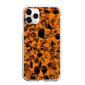 Чехол для iPhone 11 Pro матовый с принтом Halloween в Санкт-Петербурге, Силикон |  | ведьма | кот | паттерн | паутина | привидение | призрак | скелет | тыква