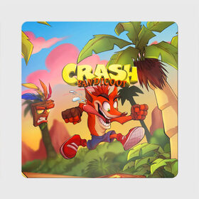 Магнит виниловый Квадрат с принтом Crash Bandicoot в Санкт-Петербурге, полимерный материал с магнитным слоем | размер 9*9 см, закругленные углы | aku aku | crash bandicoot | бандикут | игры | крэш бандикут