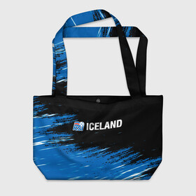 Пляжная сумка 3D с принтом KSI ICELAND. в Санкт-Петербурге, 100% полиэстер | застегивается на металлическую кнопку; внутренний карман застегивается на молнию. Стенки укреплены специальным мягким материалом, чтобы защитить содержимое от несильных ударов
 | 2019 | 2020 | fc | football | iceland | ksi | sport | исландия | кси | сборная исландии | спорт | спортивные | униформа | фирменные цвета | фк | футбол | футбольный клуб