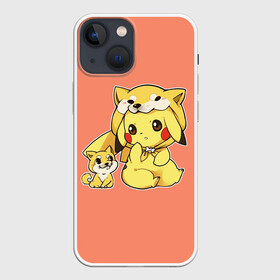 Чехол для iPhone 13 mini с принтом Pikachu Pika Pika в Санкт-Петербурге,  |  | pika | pikachu | аниме | детская | детям | игры | молния | мышка | мышь | пика | пикачу | покемон | покемоны