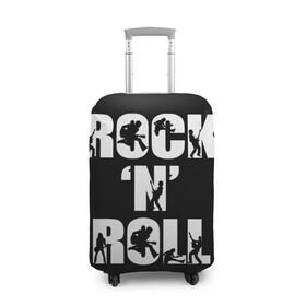 Чехол для чемодана 3D с принтом Рок н ролл в Санкт-Петербурге, 86% полиэфир, 14% спандекс | двустороннее нанесение принта, прорези для ручек и колес | классика | музыка. | музыкальный жанр | рок | рок н ролл