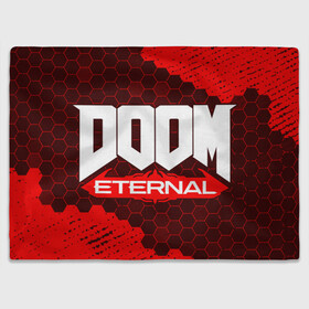 Плед 3D с принтом DOOM ETERNAL / ДУМ ЭТЕРНАЛ в Санкт-Петербурге, 100% полиэстер | закругленные углы, все края обработаны. Ткань не мнется и не растягивается | bfg | brutal | doom | eternal | ethernal | game | games | logo | дум | игра | игры | лого | логотип | логотипы | символ | символы | этернал