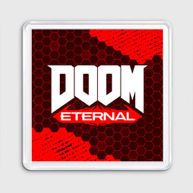 Магнит 55*55 с принтом DOOM ETERNAL / ДУМ ЭТЕРНАЛ в Санкт-Петербурге, Пластик | Размер: 65*65 мм; Размер печати: 55*55 мм | bfg | brutal | doom | eternal | ethernal | game | games | logo | дум | игра | игры | лого | логотип | логотипы | символ | символы | этернал