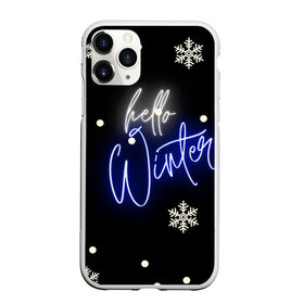 Чехол для iPhone 11 Pro Max матовый с принтом Привет,зима в Санкт-Петербурге, Силикон |  | белый | декабрь | зима | снег | снежинка | уют | черный