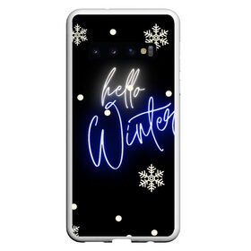 Чехол для Samsung Galaxy S10 с принтом Привет,зима в Санкт-Петербурге, Силикон | Область печати: задняя сторона чехла, без боковых панелей | белый | декабрь | зима | снег | снежинка | уют | черный