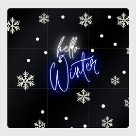 Магнитный плакат 3Х3 с принтом Привет,зима в Санкт-Петербурге, Полимерный материал с магнитным слоем | 9 деталей размером 9*9 см | белый | декабрь | зима | снег | снежинка | уют | черный