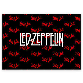 Поздравительная открытка с принтом Led Zeppelin. в Санкт-Петербурге, 100% бумага | плотность бумаги 280 г/м2, матовая, на обратной стороне линовка и место для марки
 | 