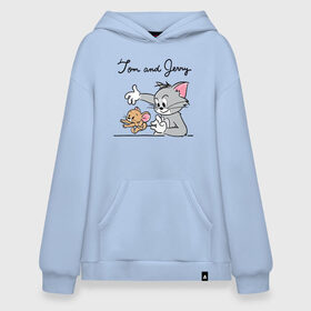 Худи SuperOversize хлопок с принтом Tom and Jerry в Санкт-Петербурге, 70% хлопок, 30% полиэстер, мягкий начес внутри | карман-кенгуру, эластичная резинка на манжетах и по нижней кромке, двухслойный капюшон
 | tom  jerry | tom and jerry | vdzabma | джерри | том | том  джерри | том и джерри