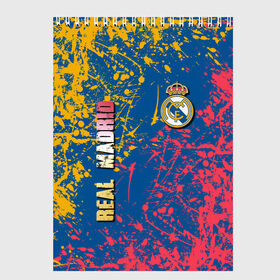Скетчбук с принтом Real Madrid в Санкт-Петербурге, 100% бумага
 | 48 листов, плотность листов — 100 г/м2, плотность картонной обложки — 250 г/м2. Листы скреплены сверху удобной пружинной спиралью | Тематика изображения на принте: football club | futbol club | real | real madrid | real madrid club | люблю футбол | реал | реал мадрид | сантьяго бернабеу | сливочные | фанат | фк реал мадрид | форма | форма игроков | футбол | футбольный клуб