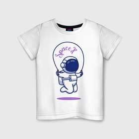 Детская футболка хлопок с принтом SpaceX в Санкт-Петербурге, 100% хлопок | круглый вырез горловины, полуприлегающий силуэт, длина до линии бедер | astronaut | space | spacesuit | космонавт | космос | скафандр