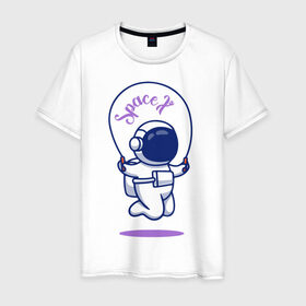 Мужская футболка хлопок с принтом SpaceX в Санкт-Петербурге, 100% хлопок | прямой крой, круглый вырез горловины, длина до линии бедер, слегка спущенное плечо. | astronaut | space | spacesuit | космонавт | космос | скафандр