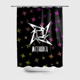 Штора 3D для ванной с принтом METALLICA / МЕТАЛЛИКА в Санкт-Петербурге, 100% полиэстер | плотность материала — 100 г/м2. Стандартный размер — 146 см х 180 см. По верхнему краю — пластиковые люверсы для креплений. В комплекте 10 пластиковых колец | hetfield | james | logo | metal | metalica | metallica | music | rock | star | джеймс | звезда | знак | ларс | лого | логотип | логотипы | метал | металика | металлика | музыка | рок | символ | символы | ульрих | хэтфилд