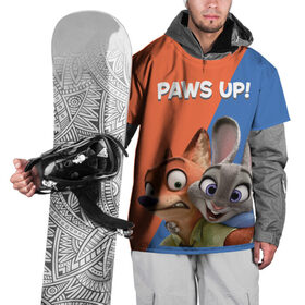 Накидка на куртку 3D с принтом Paws Up! в Санкт-Петербурге, 100% полиэстер |  | judy hopps | nick wilde | vdosadir | zootopia | zotropolis | джуди хопс | зверополис | кролик | лис | ник уайлд