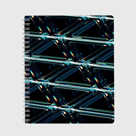 Тетрадь с принтом геометрический, треугольники, в Санкт-Петербурге, 100% бумага | 48 листов, плотность листов — 60 г/м2, плотность картонной обложки — 250 г/м2. Листы скреплены сбоку удобной пружинной спиралью. Уголки страниц и обложки скругленные. Цвет линий — светло-серый
 | Тематика изображения на принте: 