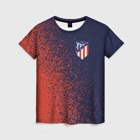 Женская футболка 3D с принтом ATLETICO MADRID / Атлетико в Санкт-Петербурге, 100% полиэфир ( синтетическое хлопкоподобное полотно) | прямой крой, круглый вырез горловины, длина до линии бедер | 