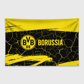 Флаг-баннер с принтом BORUSSIA / Боруссия в Санкт-Петербурге, 100% полиэстер | размер 67 х 109 см, плотность ткани — 95 г/м2; по краям флага есть четыре люверса для крепления | borussia | club | dortmund | footbal | logo | боруссия | дортмунд | знак | клуб | логотип | логотипы | символ | символы | форма | футбол | футбольная | футбольный