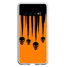 Чехол для Samsung Galaxy S10 с принтом Halloween Skull в Санкт-Петербурге, Силикон | Область печати: задняя сторона чехла, без боковых панелей | 