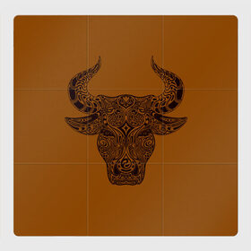 Магнитный плакат 3Х3 с принтом Святая корова в Санкт-Петербурге, Полимерный материал с магнитным слоем | 9 деталей размером 9*9 см | голова быка | голова коровы | инь янь. | корова | татуировки | узоры