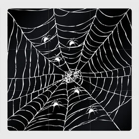 Магнитный плакат 3Х3 с принтом Паутина с пауками в Санкт-Петербурге, Полимерный материал с магнитным слоем | 9 деталей размером 9*9 см | Тематика изображения на принте: black and white | darkness | halloween | horror | night | spider | web | готика | жуки | жуткий | мальчикам | насекомые | нечисть | нити | ночные | ночь | пауки | паутина | подарок | сетка | страшный | темный | тьма | хеллоуин | хоррор