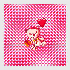 Магнитный плакат 3Х3 с принтом Медвежонок сюрприз в Санкт-Петербурге, Полимерный материал с магнитным слоем | 9 деталей размером 9*9 см | baby | bear | love is | teddy | valentines | бабочка | бантик | валентина | влюбленный | воздушный шарик | девочка | игрушка | лучшая мама | любимая жена | люблю | любовь | малыш | марта | медведь | медвежата | милый