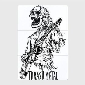Магнитный плакат 2Х3 с принтом Thrash metal в Санкт-Петербурге, Полимерный материал с магнитным слоем | 6 деталей размером 9*9 см | bones | guitar | jaw | music | rag | skull | solo | teeth | зубы | кости | музыка | пасть | соло | череп