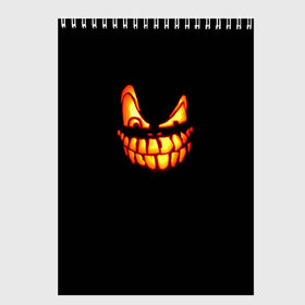 Скетчбук с принтом Halloween в Санкт-Петербурге, 100% бумага
 | 48 листов, плотность листов — 100 г/м2, плотность картонной обложки — 250 г/м2. Листы скреплены сверху удобной пружинной спиралью | halloween | jack | lantern | pumpkin | светильник джека | хэллоуин