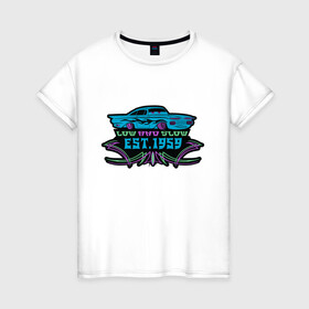 Женская футболка хлопок с принтом Тачка в Санкт-Петербурге, 100% хлопок | прямой крой, круглый вырез горловины, длина до линии бедер, слегка спущенное плечо | cars | pixar | vdzagmar | walt disney | голубая тачка | мэтр | тачки