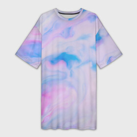 Платье-футболка 3D с принтом BluePink в Санкт-Петербурге,  |  | gradient | swirl | swirly | абстракция | акварель | без дизайна | волны | голубая | градиент | графика | краски | на каждый день | облака | омбре | разноцветные разводы | рисунок | розовая | розовый | софтовая