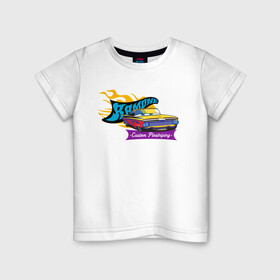 Детская футболка хлопок с принтом Рамон в Санкт-Петербурге, 100% хлопок | круглый вырез горловины, полуприлегающий силуэт, длина до линии бедер | cars | pixar | ramon | vdzagmar | walt disney | рамон | тачки | шеврале