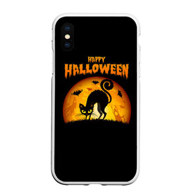 Чехол для iPhone XS Max матовый с принтом Helloween в Санкт-Петербурге, Силикон | Область печати: задняя сторона чехла, без боковых панелей | halloween | ведьма | летучая мышь | полнолуние | привидение | призрак | тыква | хеллоуин | хелуин | хэллоин | хэллоуин | хэлоуин | хэлуин | черный кот