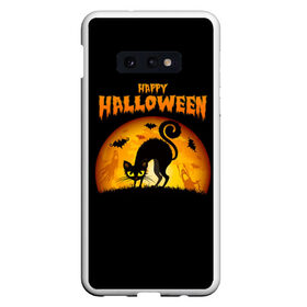 Чехол для Samsung S10E с принтом Helloween в Санкт-Петербурге, Силикон | Область печати: задняя сторона чехла, без боковых панелей | Тематика изображения на принте: halloween | ведьма | летучая мышь | полнолуние | привидение | призрак | тыква | хеллоуин | хелуин | хэллоин | хэллоуин | хэлоуин | хэлуин | черный кот