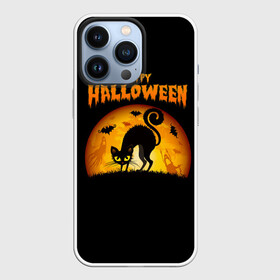 Чехол для iPhone 13 Pro с принтом Helloween в Санкт-Петербурге,  |  | Тематика изображения на принте: halloween | ведьма | летучая мышь | полнолуние | привидение | призрак | тыква | хеллоуин | хелуин | хэллоин | хэллоуин | хэлоуин | хэлуин | черный кот