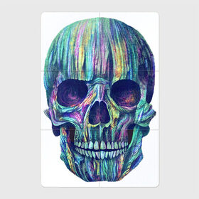 Магнитный плакат 2Х3 с принтом Красочный череп в Санкт-Петербурге, Полимерный материал с магнитным слоем | 6 деталей размером 9*9 см | арт | белый | вектор | зубы | краски | мышцы | рисунок | череп | чёрный | яркие цвета