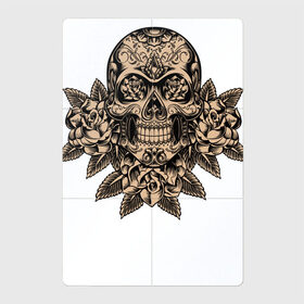 Магнитный плакат 2Х3 с принтом Череп в Санкт-Петербурге, Полимерный материал с магнитным слоем | 6 деталей размером 9*9 см | арт | рисованный череп | узор черепа | цветок | череп