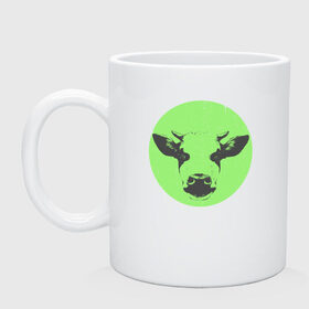 Кружка с принтом корова в Санкт-Петербурге, керамика | объем — 330 мл, диаметр — 80 мм. Принт наносится на бока кружки, можно сделать два разных изображения | 2021 | бык | год быка | год коровы | новый год | символ года