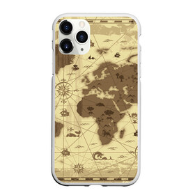 Чехол для iPhone 11 Pro матовый с принтом Карта мира в Санкт-Петербурге, Силикон |  | география | карта | карта мира | корабли | моряки